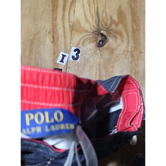 Polo Ralph Lauren Cargo Swim Trunks Men S Black Red Pony Swimwear @i3 - Picture 7 of 8